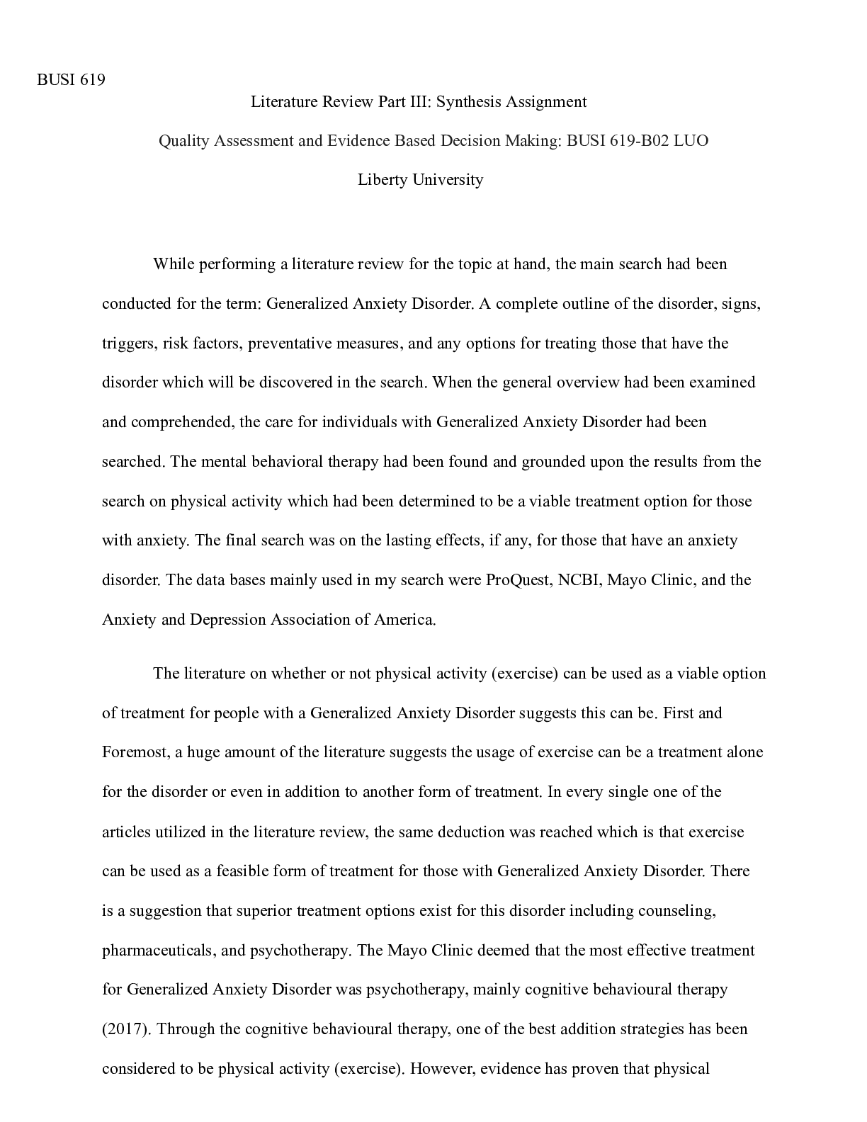 Preview of Literature  Review  Part  3 Synthesis  Assignment.docx  BUSI 619  Literature Review Part I